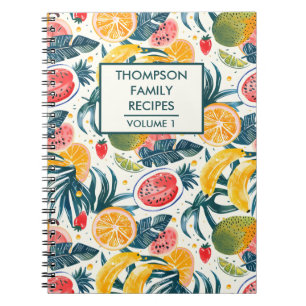 Carnet Aquarelle fruits tropicaux Recette personnalisée