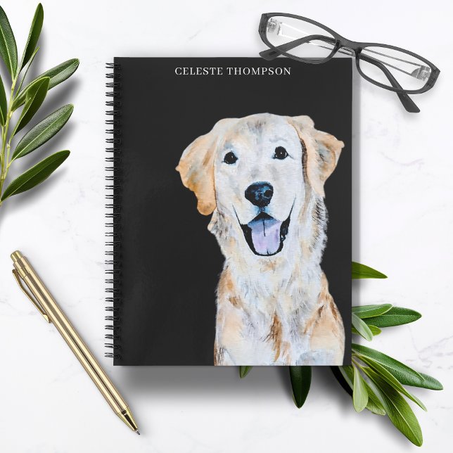 Carnet Aquarelle Golden Retriever Chien Personnaliser (Créateur téléchargé)