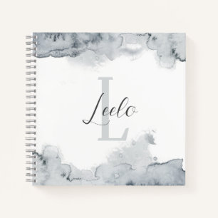 Carnet Aquarelle gris Joli Croquis personnalisé Noteboo