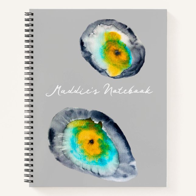 Carnet aquarelle huîtres abstraites (Devant)