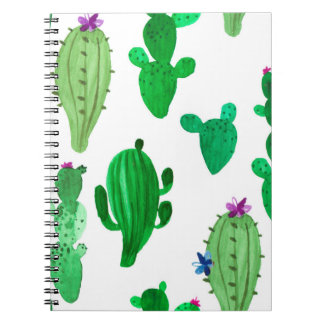 Carnet Aquarelle illustration de cactus du désert à encre