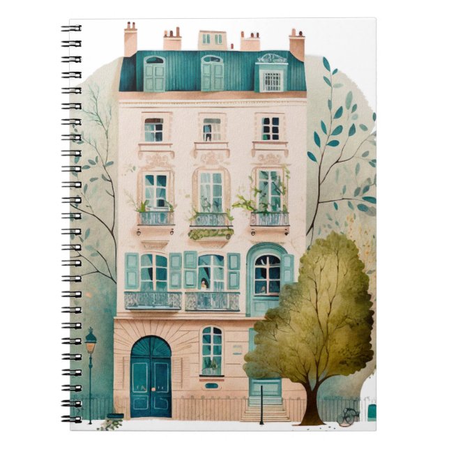 Carnet Aquarelle imaginaire rose duplex illustrations arb (Devant)