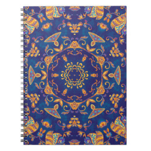 Carnet Aquarelle Kaleidoscope Mandala Oriental Design.