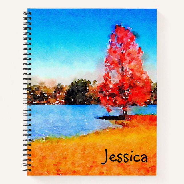 Carnet Aquarelle Lac d'automne (Devant)