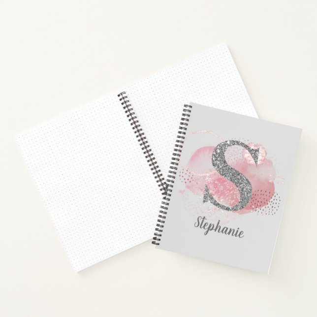 Carnet Aquarelle lettre Abstraite et Parties scintillant  (Intérieur)