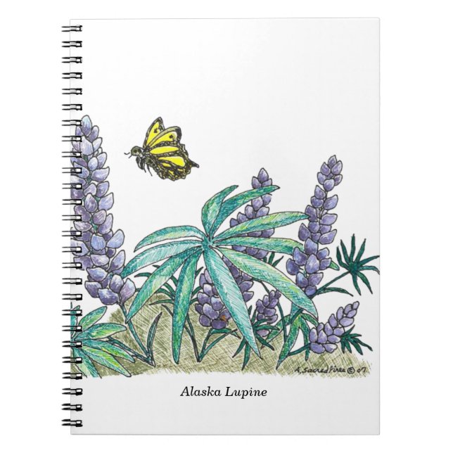 Carnet Aquarelle Lupine de l'Alaska (Devant)