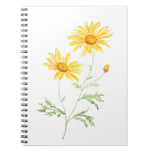 Carnet Aquarelle marguerite jaune