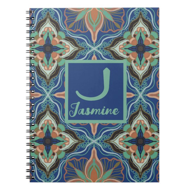 Carnet Aquarelle Marrakech Floral Personnalisé (Devant)