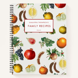 Carnet Aquarelle Méditerranée Motif de fruits Recette