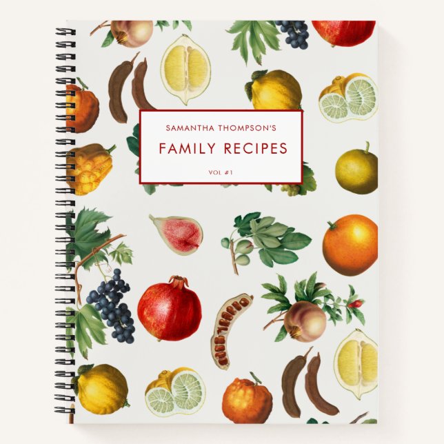 Carnet Aquarelle Méditerranée Motif de fruits Recette (Devant)