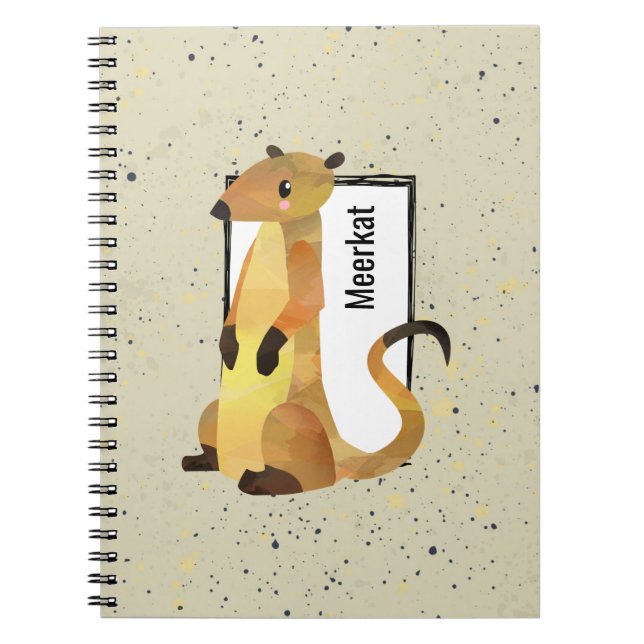 Carnet Aquarelle Meerkat sur un Arrière - plan beige (Devant)