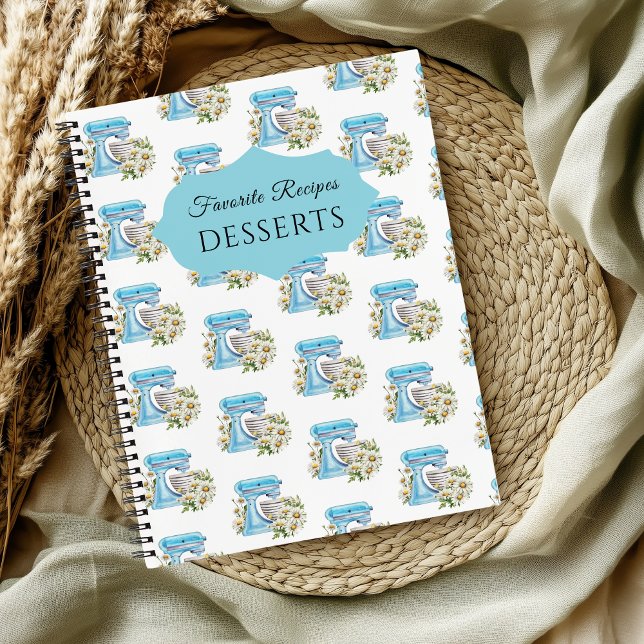Carnet Aquarelle Mélangeur Motif Recettes favorites (Créateur téléchargé)