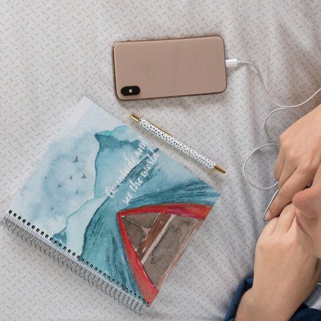 Carnet Aquarelle Moderne Nature Voir La Devis Mondiale (Créateur téléchargé)