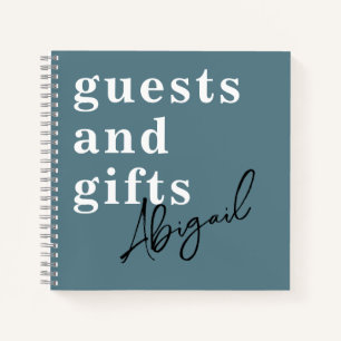 Carnet Aquarelle moderne simple Fête des mariées Turquois
