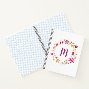Carnet Aquarelle Monogramme floral