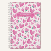 Aquarelle Motif floral rose Fleur mûre Coeur