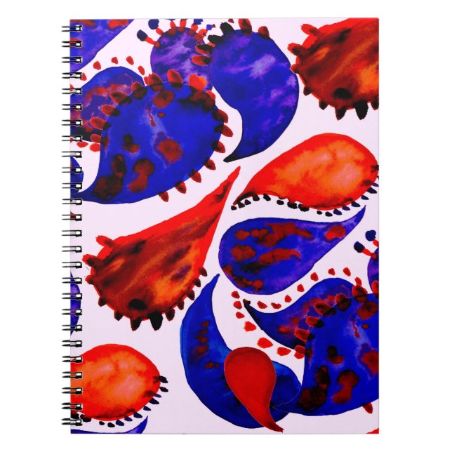 Carnet Aquarelle motif sans couture avec cachemire. Abstr (Devant)