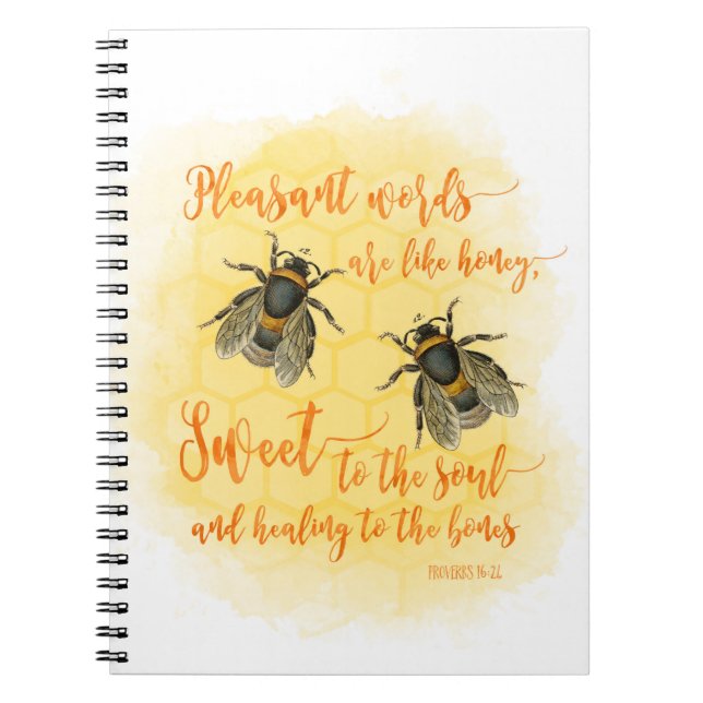 Carnet Aquarelle Mots plaisants abeille Citation de la Bi (Devant)