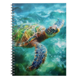 Carnet Aquarelle Natation Tortue de mer