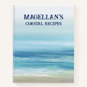 Carnet Aquarelle Ocean Waves Beach House Recette côtière