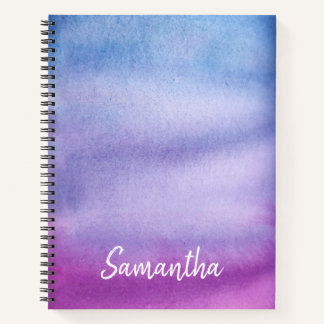 Carnet Aquarelle Ombre Nom personnalisé Ordinateur portab
