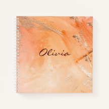 Aquarelle or orange Abstrait Nom Script
