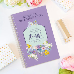 Carnet Aquarelle Pastel Floral Bible Verse Personnalisé