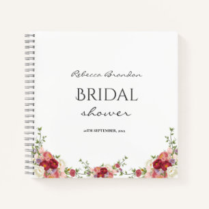 Carnet Aquarelle Peony Floral douche nuptiale Invité
