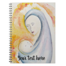 Aquarelle personnalisable Vierge et enfant