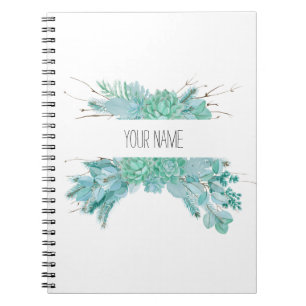 Carnet Aquarelle personnalisée Succulents