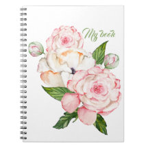 Aquarelle pivoine en couleurs tendres