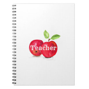 Carnet Aquarelle Pommes rouges Fruit de l'enseignement en