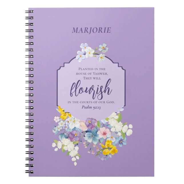 Carnet Aquarelle Printemps Floral Bible Verse (Devant)