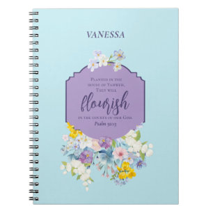 Carnet Aquarelle Printemps Floral Bible Verse Personnalis