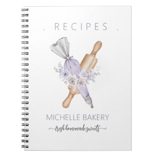 Carnet Aquarelle Purple Boulangerie outils floraux Recett