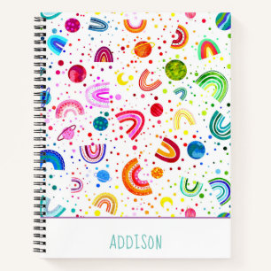 Carnet Aquarelle Rainbow Galaxy Filles personnalisées