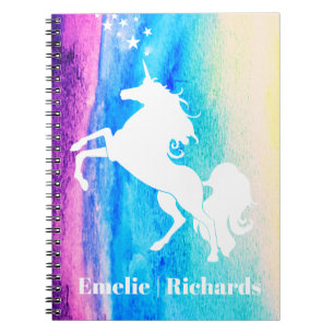 Carnet Aquarelle Rainbow Unicorn