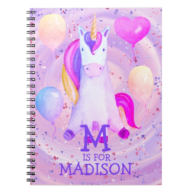 Carnet Aquarelle rose blanc mignonne Parties scintillant  (Devant)