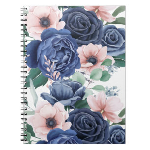 Carnet Aquarelle Rose Bleu Mignonne