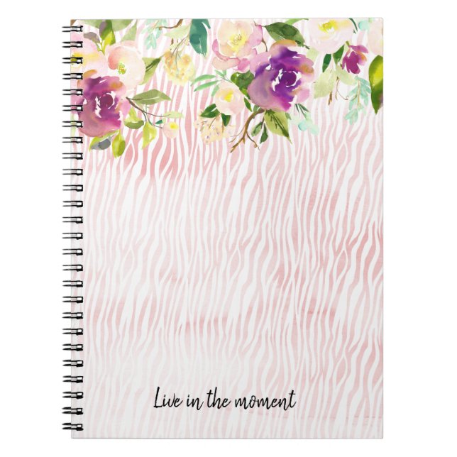 Carnet Aquarelle rose de Bourgogne Poster de animal (Devant)