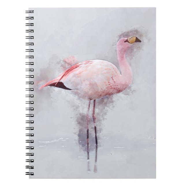 Carnet Aquarelle rose de Flamant rose (Devant)