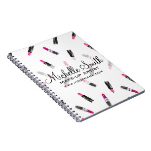 Carnet Aquarelle rose rouge à lèvres marque de maquillage