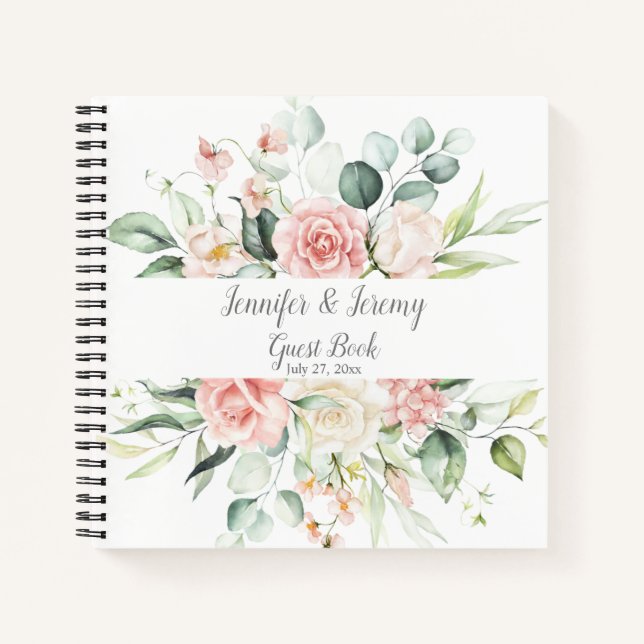 Carnet Aquarelle Roses Roses Roses Roses Roses Eucalyptus (Devant)