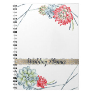 Carnet Aquarelle Rouge du désert Succulents