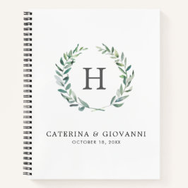 Carnet Aquarelle rustique Verdure Mariage de monogramme d