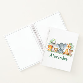 Carnet Aquarelle Safari Jungle Animaux Dessin des enfants