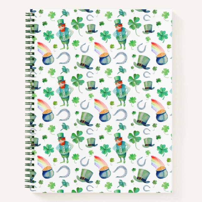 Carnet Aquarelle Saint Patrick's Day Motif (Devant)
