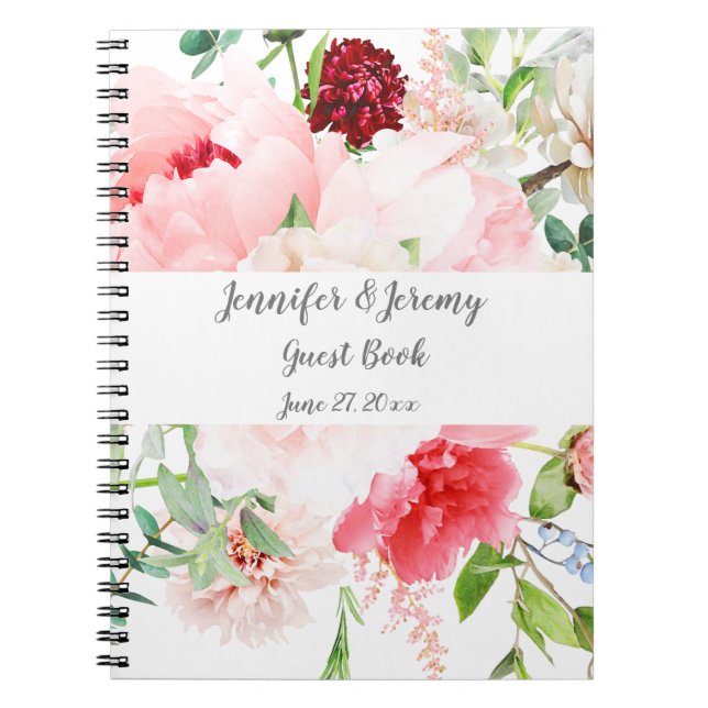 Carnet Aquarelle sauvage Jardin Floral Mariage (Devant)