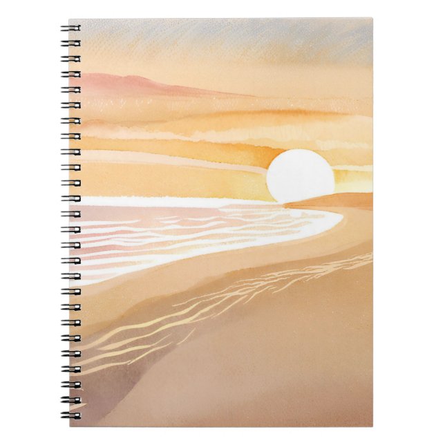 Carnet Aquarelle Sunset Beach | Beau Jaune (Devant)