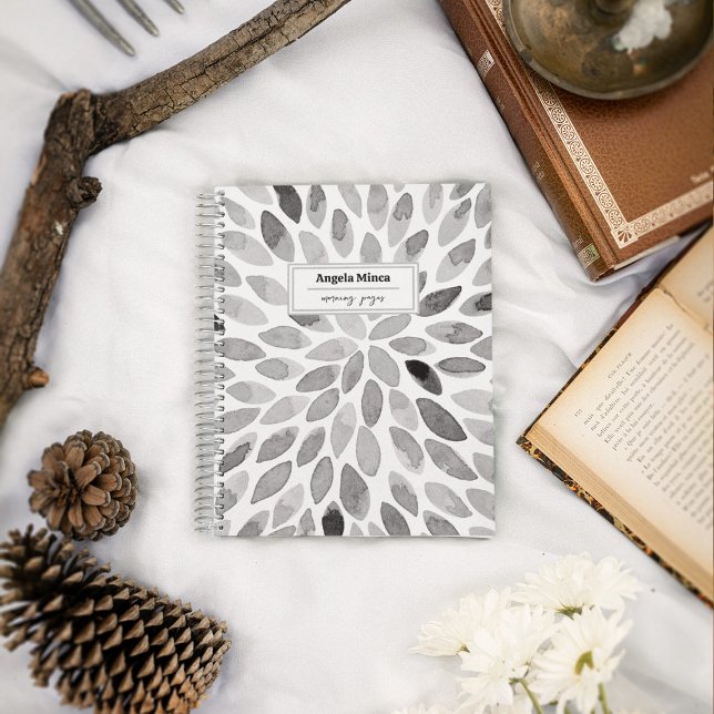 Carnet Aquarelle traits noir & blanc personnalisable (Créateur téléchargé)